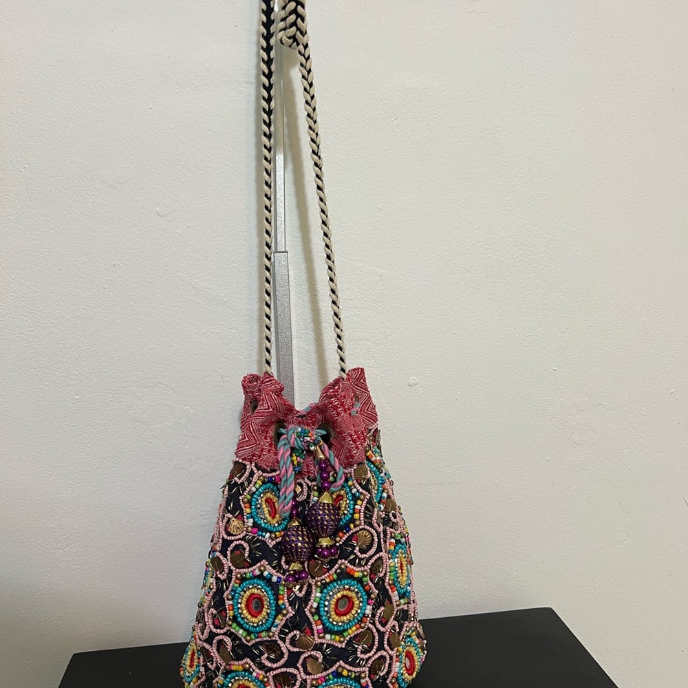 Multicolor Beaded Shoulder Bag